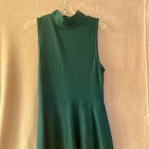 Prince & Fox High Neck Skater Dress, Forest Green, Size Small